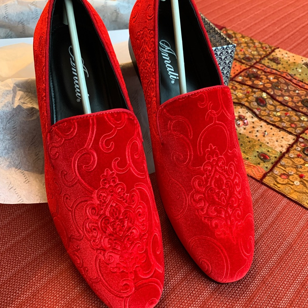 Red Velvet Formal Loafers